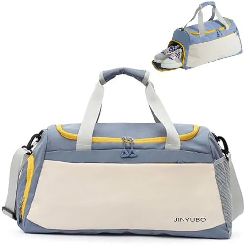 Image of Handcuffs Travel Duffle Bag Multi-Pocket Sports Shoulder Bag for Women with Wet Pocket & Shoe Compartment Weekender Over