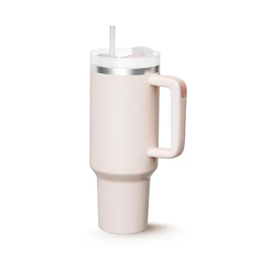 Image of Handle and Straw Lid Steel Bottle