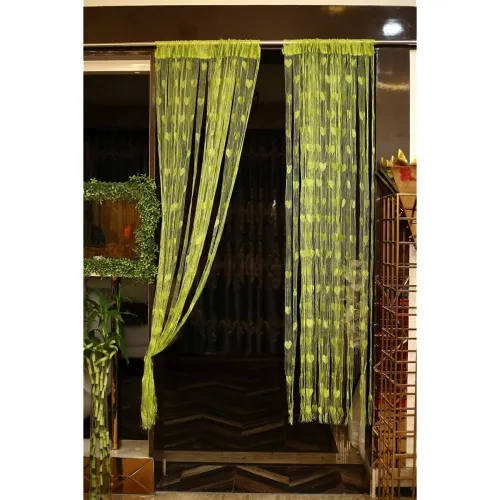 Image of Handloomwala Beautiful Heart String Sheer Curtain - (7 feet 1 Piece)
