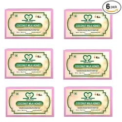 Handmade Coconut Milk & Honey Soap, 125g * pack of 6