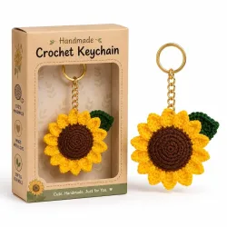 Handmade Crochet Sunflower Keychain