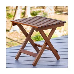 Handmade Wooden Outdoor Natural Brown Foldable Coffee Table