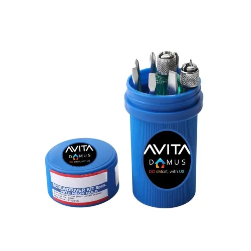 Image of Handtools DN-800 Professional Screw-driver Set with 8 Blades & Tester (Includes 3 Flat/Slotted, 3 Star/Phillips, 1 Poker