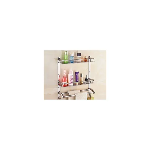 Image of Handy Stainless Steel 3-Layer Bathroom Shelf Set