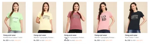 Image of Hang And Wear women's T-shirt starting @ ₹223