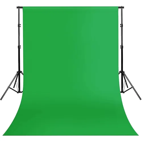 Image of HANUMEX® Green Screen Backdrop with Stand 8FT X 10.5 FT Wide Green Screen Backdrop with 9 FT x 9 FT Wide Photo Backdrop 