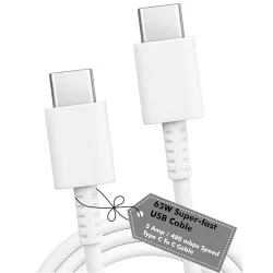 Hanycony 65W USB-C to USB-C Fast Charging Cable White
