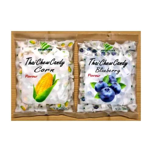 Image of Haoliyuan Thai Chew Candy Combo Pack Of 2 (Corn + Blueberry), 700 Gram