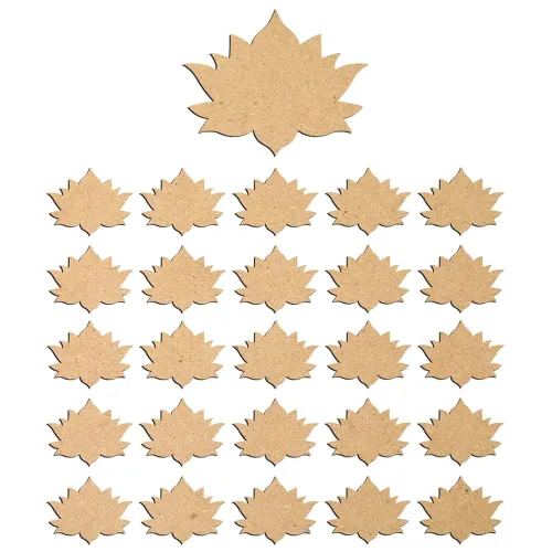 Image of Haoser 3mm Wooden Lotus Cutouts, Pack of 25