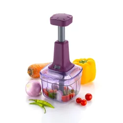 HAPPI Manual Push Chopper 900ml Steel Blade Hand Press Vegetables 
