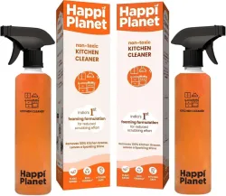 Happi Planet Kitchen Cleaner Spray | Pack of 2 (500 ML X 2) | India 1st Foaming Formulation Kitchen Cleaner (1000 ml, Pa