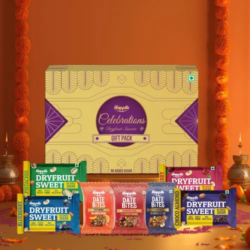 Image of Happilo Premium Diwali Celebration Gift Box with 7 Inclusions