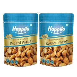Happilo Premium Roasted Peanuts 160g (Pack of 2), Rich in Protein, Fiber, and Essential Nutrients, Wholesome Snack, Rich