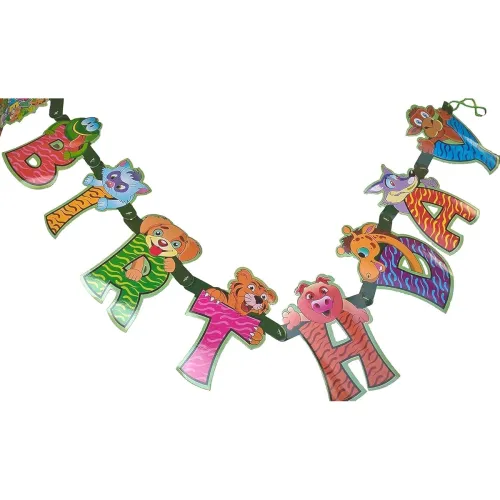 Image of Happy Birthday Animal Alphabet Banner