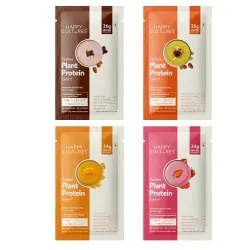 Happy Cultures Tastiest Plant Protein Assorted Pack | Chocolate, Kesar Pista, Mango, Strawberry, Almond Chunks & Ashwaga