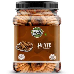 HAPPY HARVEST Dry Figs (Anjeer) | Soft Natural Dried Anjeer | Fiber Rich Healthy Dry Fruit Snack | Suitable For Milkshakes Desserts Fasting & Daily Nutrition | Ready To Eat Figs (1kg)