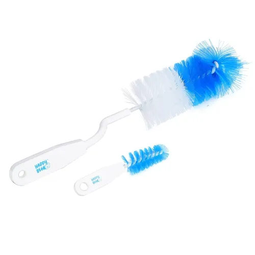 Image of Happy Bear Cleaning Brush | Bottle and Nipple Cleaning Brush | Rotating Handle | Baby Feeding Bottle Cleaning Brush | Ba