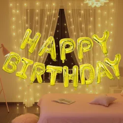 Happy Birthday Golden Foil Balloon Decoration Kit