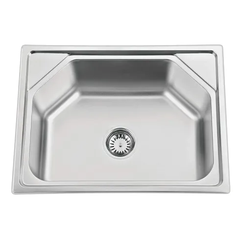 Image of HAPPY HOMES 304 Stainless Steel Single Bowl Kitchen Sink (24 x 18 x 10 Inch)