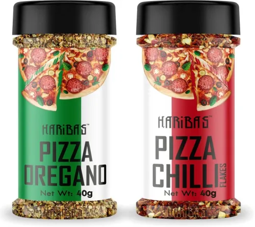 Image of HARIBAS Combo Chilli Flakes and Oregano Powder, (80 g)
