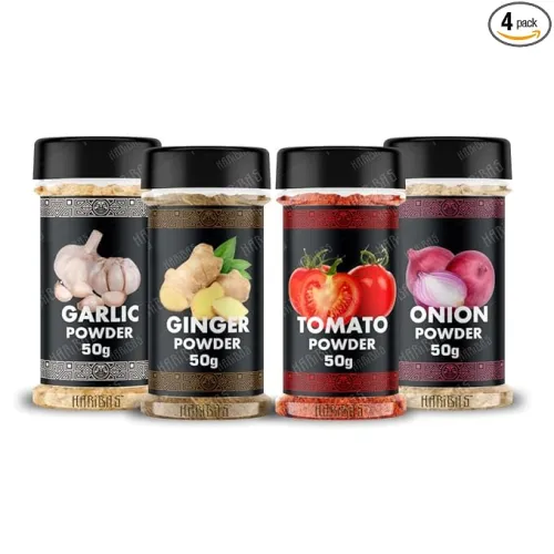 Image of HARIBAS Combo Dry Onion, Garlic, Ginger, Tomato Powder 50gms (pack of 4)