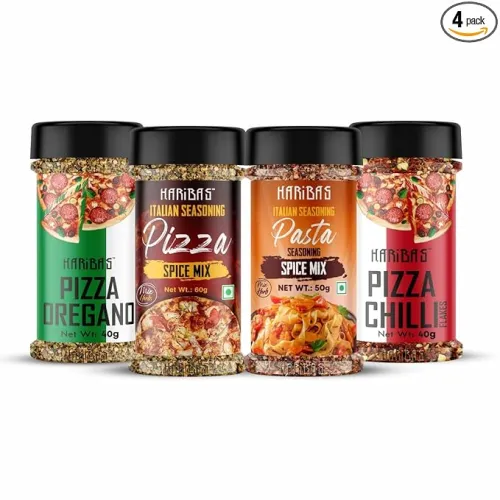 Image of HARIBAS Italian Combo Pasta 50gm Chilli Flakes, Oregano,Pizza Spice Mix