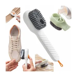 HARKOIZ Multipurpose Cleaning Brush with Liquid Dispenser – Refillable Scrub Brush for Shoes, Clothes, Sink, Tiles & Kitchen | Soft Bristle Soap Dispensing Scrubber Brush