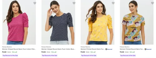 Image of Harpa Basics Women's T-Shirts upto 75% Discount