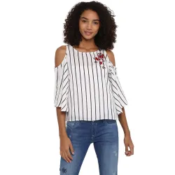 Harpa Boat Neck Vertical Stripes Top