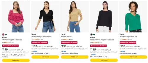 Image of Harpa Women's Top Flat @ ₹199
