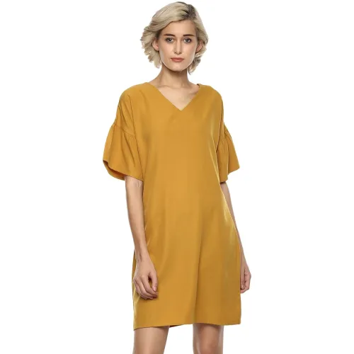 Image of Harpa Women's Synthetic A-Line Midi Dress