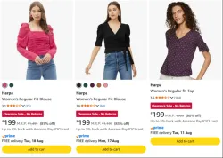 Harpa Women's Regular Fit Blouse Starting @ ₹199