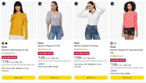 Image of Harpa Women's top upto 90% Discount
