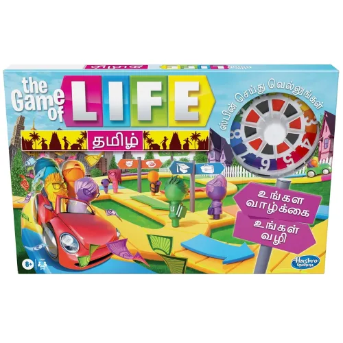 Image of Hasbro Gaming The Game of Life Game in Tamil (தமிழ்) for 2 to 4 Players