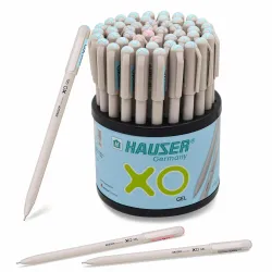 Hauser XO Gel Pen Stand, Blue/Black/Red Ink, Pack of 50 Pens