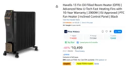 Havells 13 Fin Oil Filled 2900W Room Heater (OFR) with 10-Year Warranty