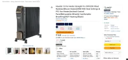 Havells 13 Fin Hestio Straight Fin OFR  Room Heater 2900 W