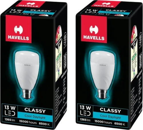 Image of HAVELLS 13 W Basic Standard B22 LED Bulb  (White, Pack of 2)
