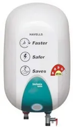 HAVELLS 25 L Storage Water Geyser | 4 Star BEE Energy Rating | Glassline Tanked (Instanio Prime, White, Blue) (White, Bl