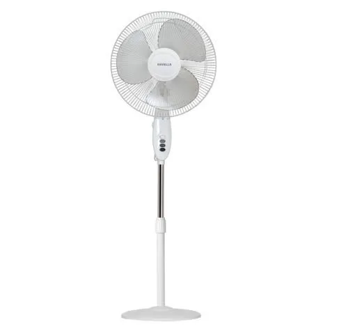 Image of Havells 400mm Swing Pedestal Fan | 120 Ribs Guard Safety, Smooth Oscillation, Heavy Base For Stability, 3 Star | 