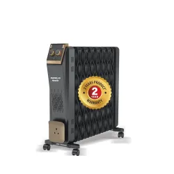 Havells 9 Fin Hestio Wave Fin OFR (Oil Filled Radiator)| Room Heater|2400 W|3 Heat Settings & PTC Fan Heater| Inclined C