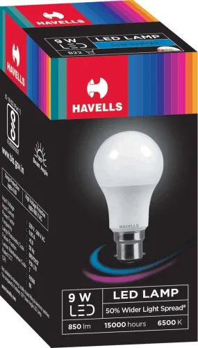 Image of HAVELLS 9 W Basic Round B22 LED Bulb (White)