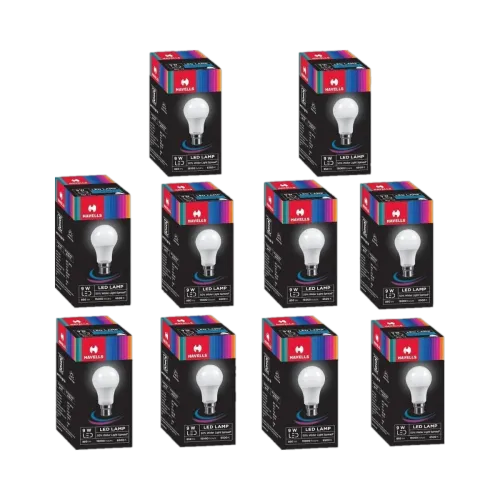 Image of HAVELLS 9W B22 LED Bulb, pack of 10