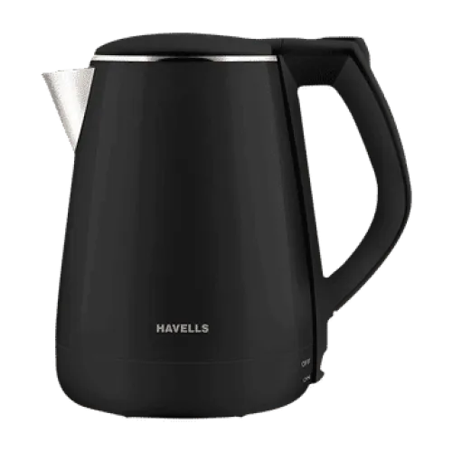 Image of HAVELLS Aqua Plus 1250 Watt 1.2 Litre Electric Kettle with Cool Touch Outer Body (Black)