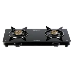 Havells Calore Gas stove |2 Heavy Duty Forged Brass Burner|6 mm Toughened Glass| Premium Valves| Removable Drip Tray|Sof