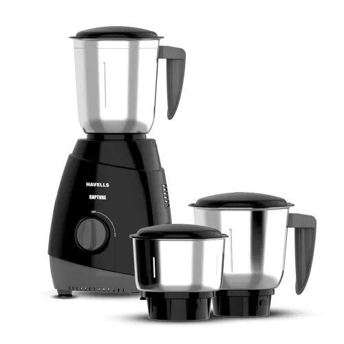 Image of Havells Capture 500W Mixer Grinder 3 Stainless Steel Jars