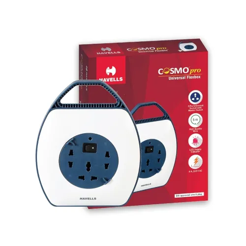Image of Havells Cosmo Pro 3+1 Reel Extension Board - 5 Mtr ISI Marked Cable