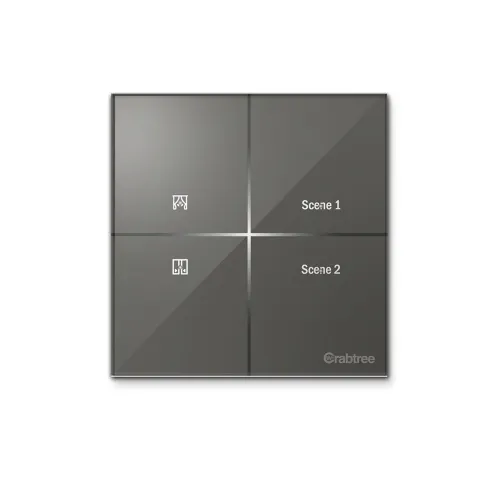 Image of Havells Crabtree iSense Smart Monoblock Touch Panel with 1 Curtain Controller & 2 Scen