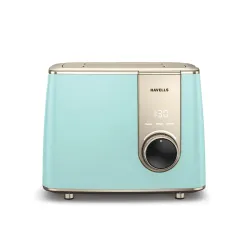 Havells Craft Pop Up Toaster | Touch Control Operation | 8 level Custom Browning Level| Live Cooking Timer | Defrost Mode | Reheat Mode | Intelligent Energy Saving Operation (Blue & Gold)