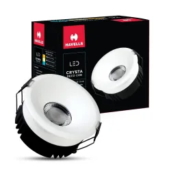 Havells Crysta Deco Cob 12W 4K White,Led-Spotlights,Energy Efficient,Long Life of 25000 Burning Hours,Beam Angle of 36°,Metal Body Cob with Independent Driver,Natural Daylight (4000K)